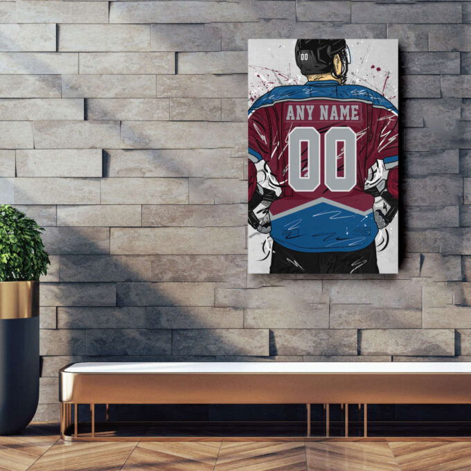 Colorado Avalanche Jersey NHL Personalized Jersey Custom Name and Number Canvas Wall Art Home Decor Framed Poster Man Cave Gift