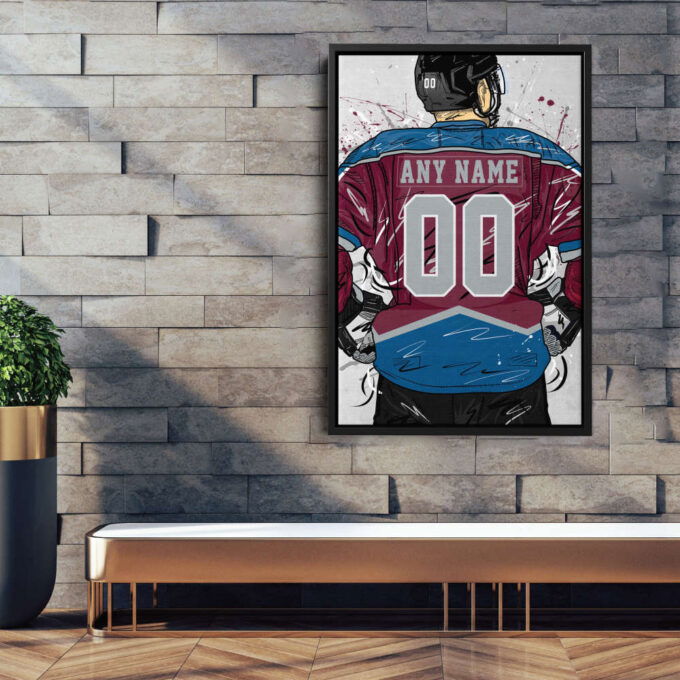 Colorado Avalanche Jersey NHL Personalized Jersey Custom Name and Number Canvas Wall Art Home Decor Framed Poster Man Cave Gift