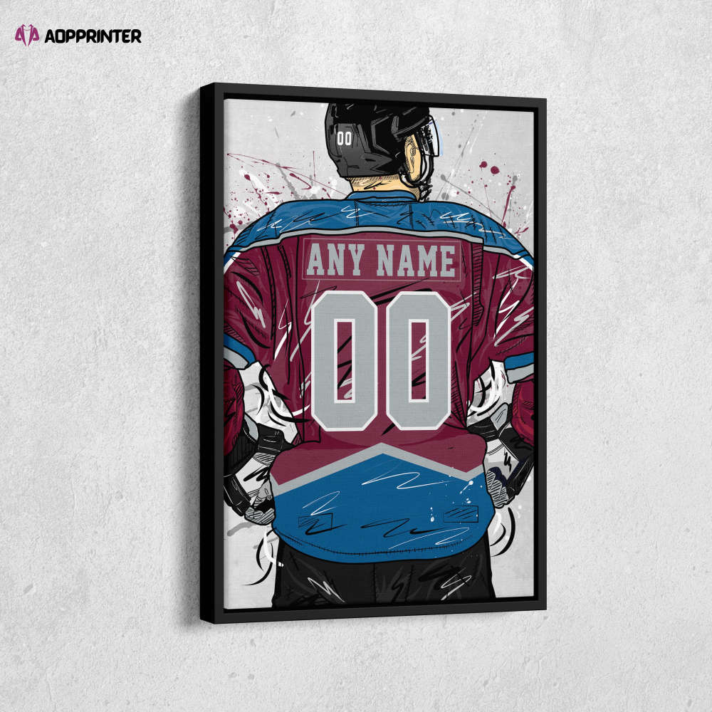 Colorado Avalanche Jersey NHL Personalized Jersey Custom Name and Number Canvas Wall Art Home Decor Framed Poster Man Cave Gift Colorado Avalanche Jersey NHL Personalized Jersey Custom Name and Number Canvas Wall Art Home Decor Framed Poster Man Cave Gift