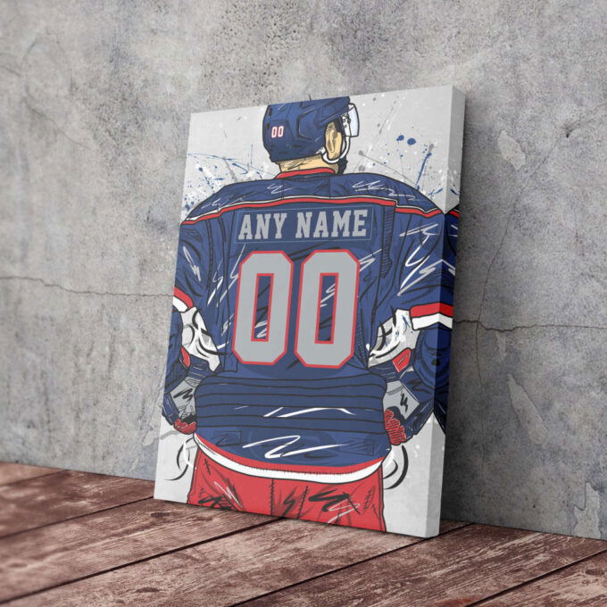 Columbus Blue Jackets Jersey NHL Personalized Jersey Custom Name and Number Canvas Wall Art Home Decor Framed Poster Man Cave Gift