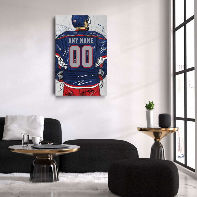 Columbus Blue Jackets Jersey NHL Personalized Jersey Custom Name and Number Canvas Wall Art Home Decor Framed Poster Man Cave Gift