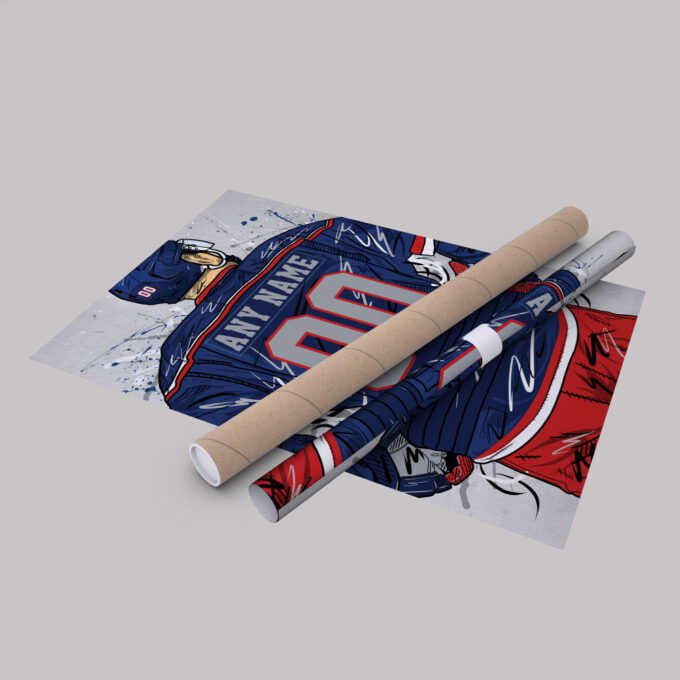 Columbus Blue Jackets Jersey NHL Personalized Jersey Custom Name and Number Canvas Wall Art Home Decor Framed Poster Man Cave Gift