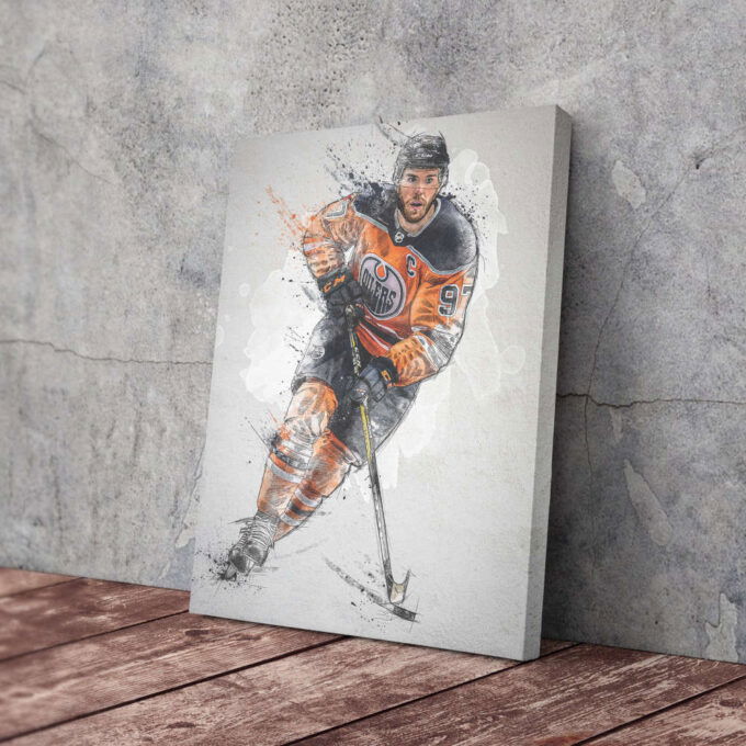 Connor McDavid Poster Edmonton Oilers NHL Framed Wall Art Home Decor Canvas Print Artwork