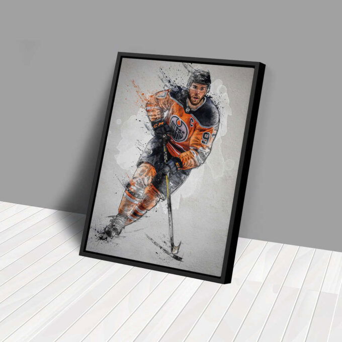 Connor McDavid Poster Edmonton Oilers NHL Framed Wall Art Home Decor Canvas Print Artwork