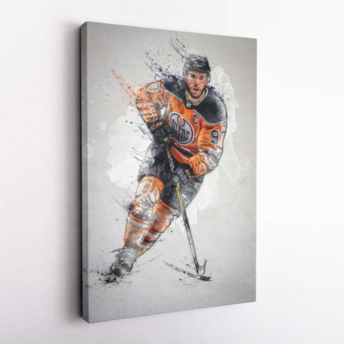 Connor McDavid Poster Edmonton Oilers NHL Framed Wall Art Home Decor Canvas Print Artwork