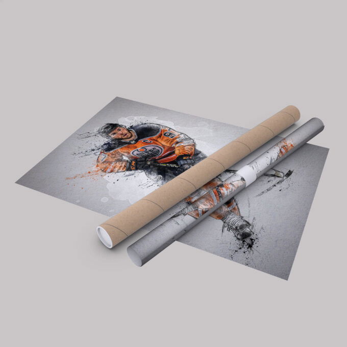 Connor McDavid Poster Edmonton Oilers NHL Framed Wall Art Home Decor Canvas Print Artwork
