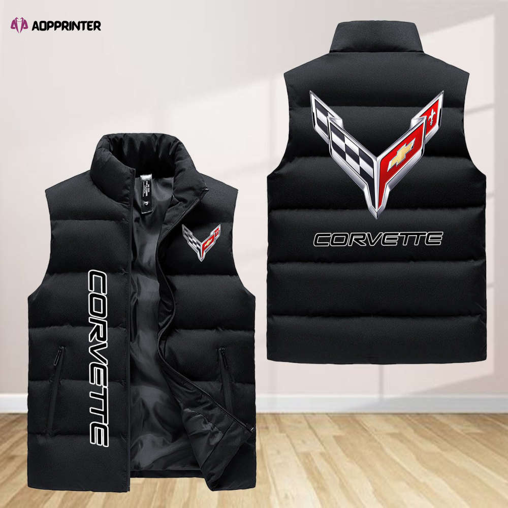 Corvette Sleeveless Puffer Jacket Custom For Fans Gifts Corvette Sleeveless Puffer Jacket Custom For Fans Gifts