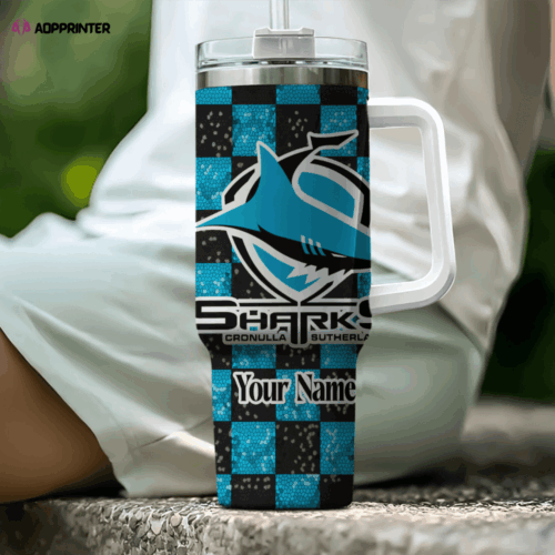 Cart 4 Cronulla Sutherland Sharks NRL Personalized Stanley Tumbler 40oz Gift for Fans