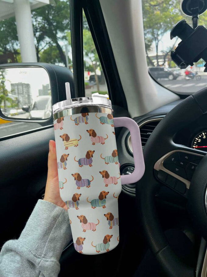 Dachshund Shineful 40oz Stanley Tumbler Cozy Gift for Fans