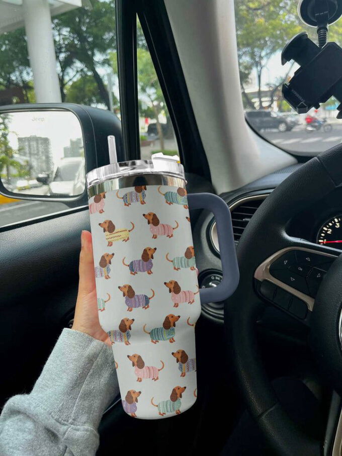 Dachshund Shineful 40oz Stanley Tumbler Cozy Gift for Fans