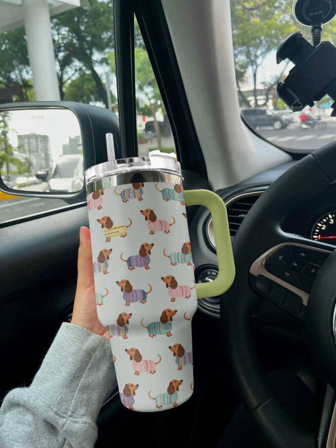 Dachshund Shineful 40oz Stanley Tumbler Cozy Gift for Fans