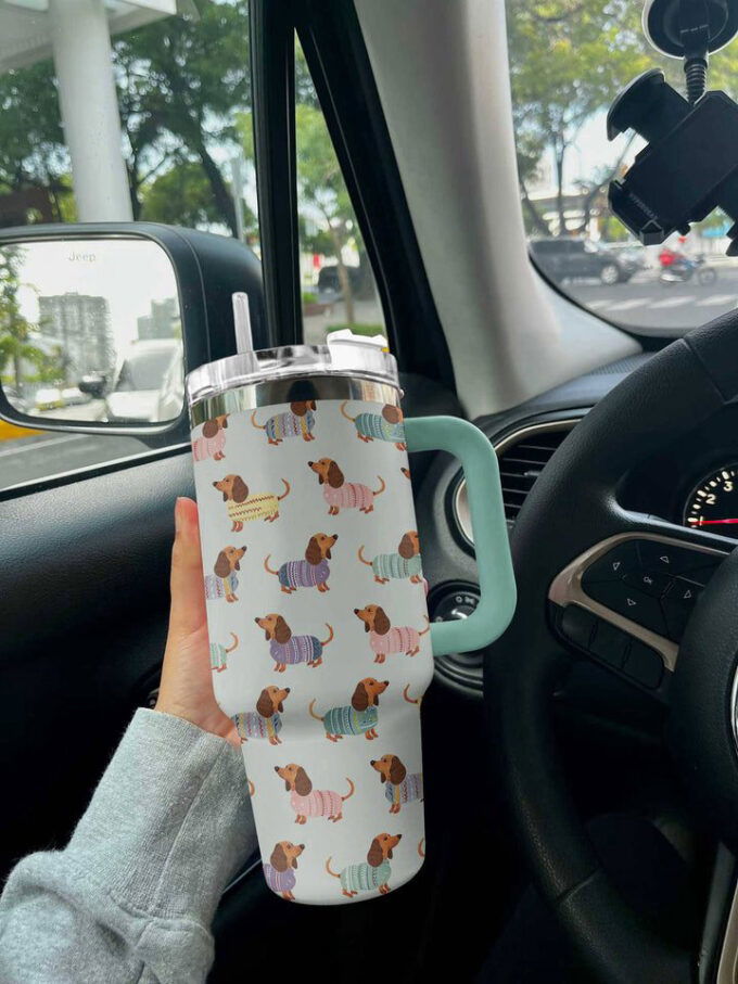 Dachshund Shineful 40oz Stanley Tumbler Cozy Gift for Fans