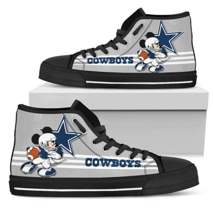 Dallas Cowboys High Top Shoes Custom Mickey For Fans