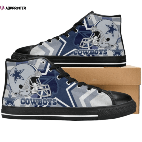 Cart 2 Dallas Cowboys NFL Football Custom Canvas High Top Shoes