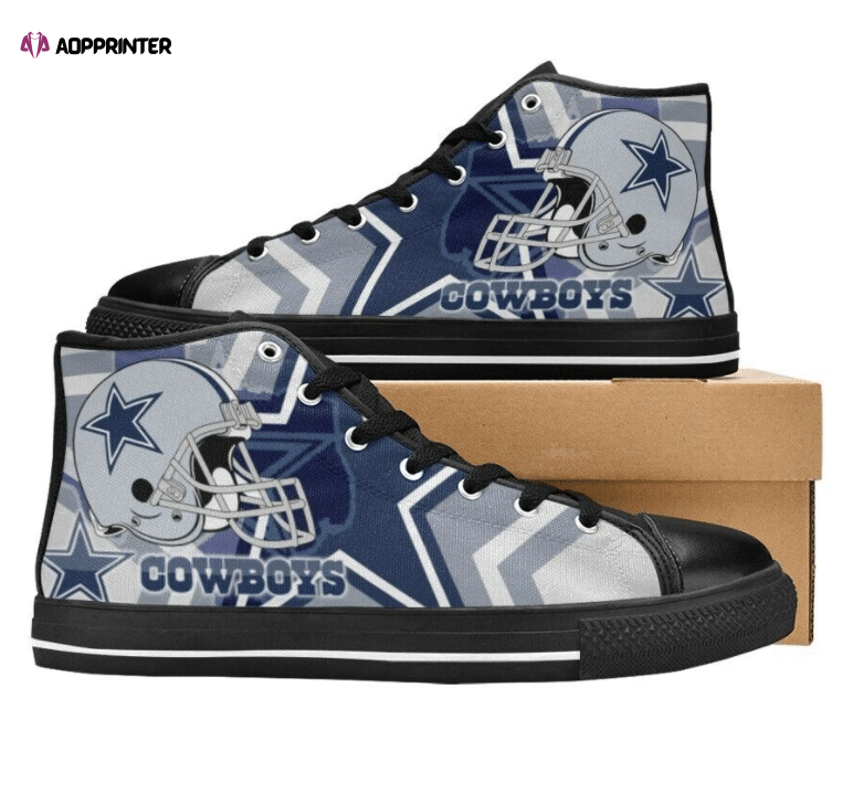 Dallas Cowboys NFL Football Custom Canvas High Top Shoes Dallas Cowboys NFL Football Custom Canvas High Top Shoes