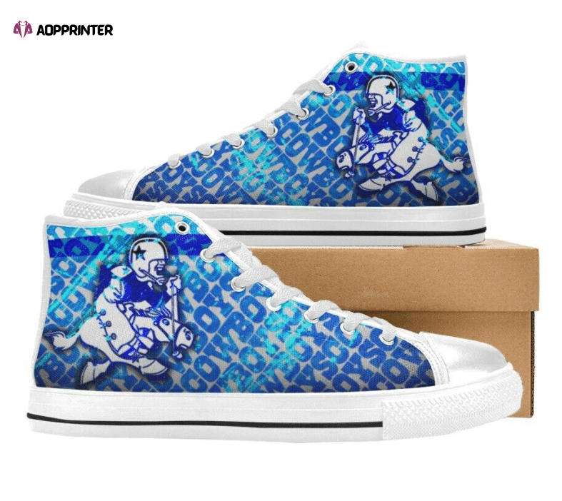 Dallas Cowboys NFL Football Custom Canvas High Top Shoes Dallas Cowboys NFL Football Custom Canvas High Top Shoes