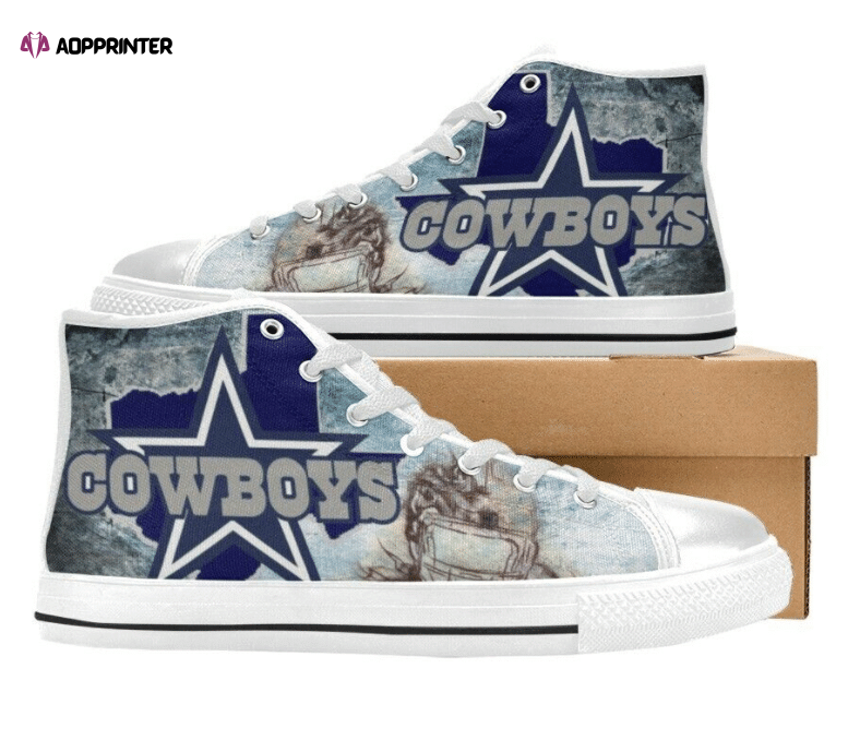 Dallas Cowboys NFL Football Custom Canvas High Top Shoes Dallas Cowboys NFL Football Custom Canvas High Top Shoes