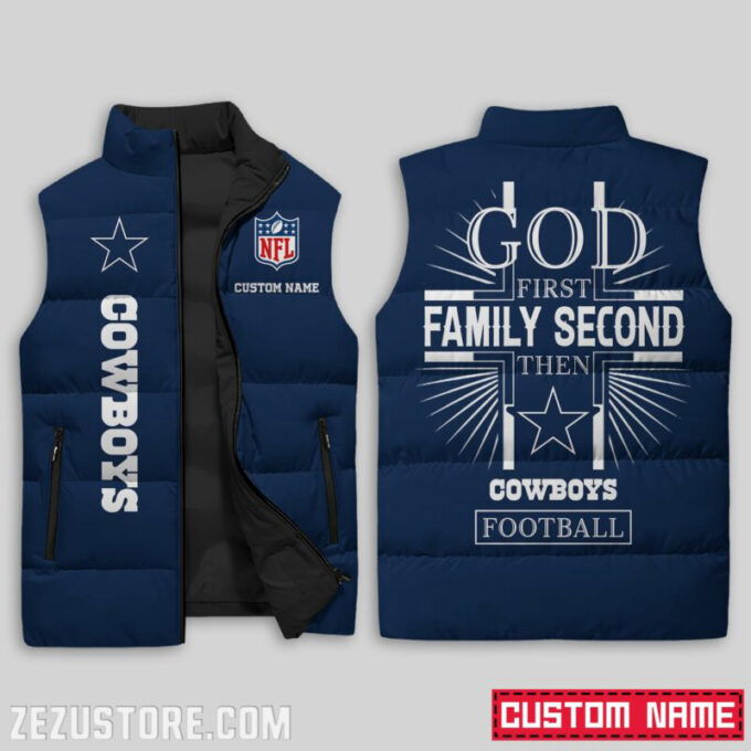 Dallas Cowboys NFL Sleeveless Puffer Jacket Custom For Fans Gifts