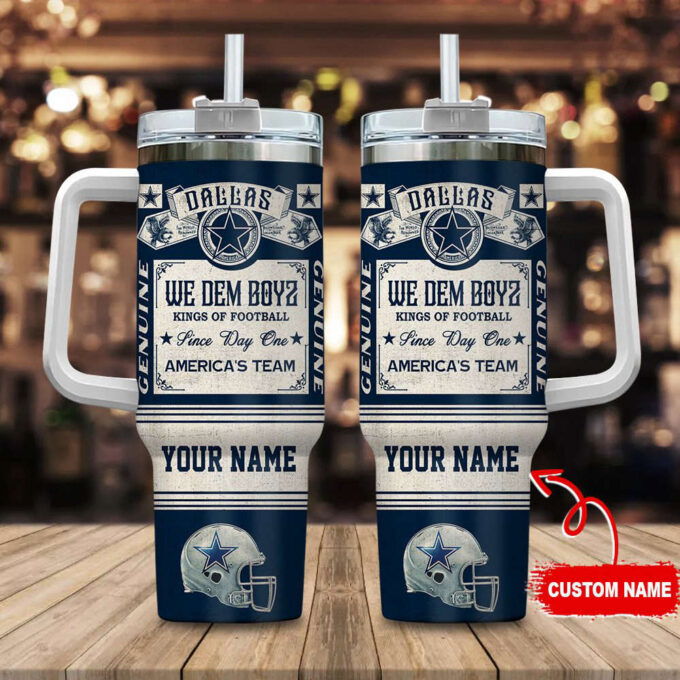 Dallas Cowboys NFL Vintage King Of Football Custom Name 40oz Stanley Tumbler Gift for Fans