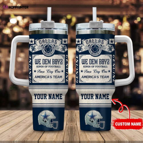 Dallas Cowboys NFL Vintage King Of Football Custom Name 40oz Stanley Tumbler Gift for Fans