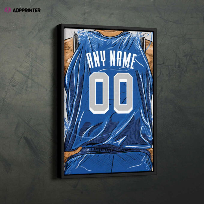 Dallas Mavericks Jersey Personalized Jersey NBA Custom Name and Number Canvas Wall Art Home Decor Framed Poster Man Cave Gift
