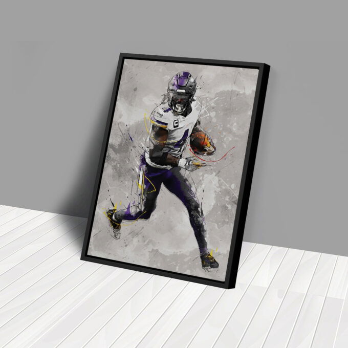 Dalvin Cook Poster Minnesota Vikings NFL Canvas Wall Art Home Decor Framed Poster Man Cave Gift