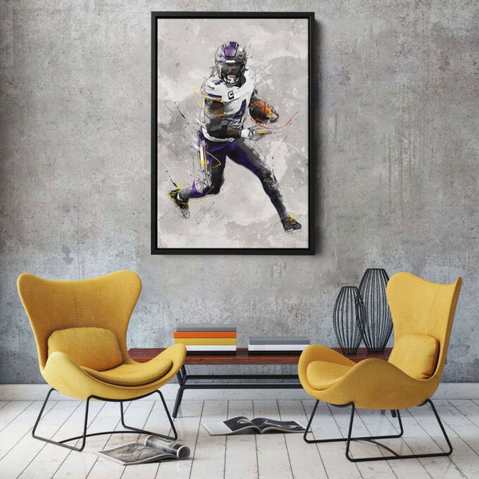 Dalvin Cook Poster Minnesota Vikings NFL Canvas Wall Art Home Decor Framed Poster Man Cave Gift