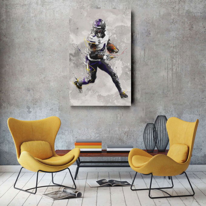 Dalvin Cook Poster Minnesota Vikings NFL Canvas Wall Art Home Decor Framed Poster Man Cave Gift