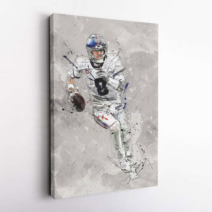 Daniel Jones Poster New York Giants NFL Canvas Wall Art Home Decor Framed Poster Man Cave Gift