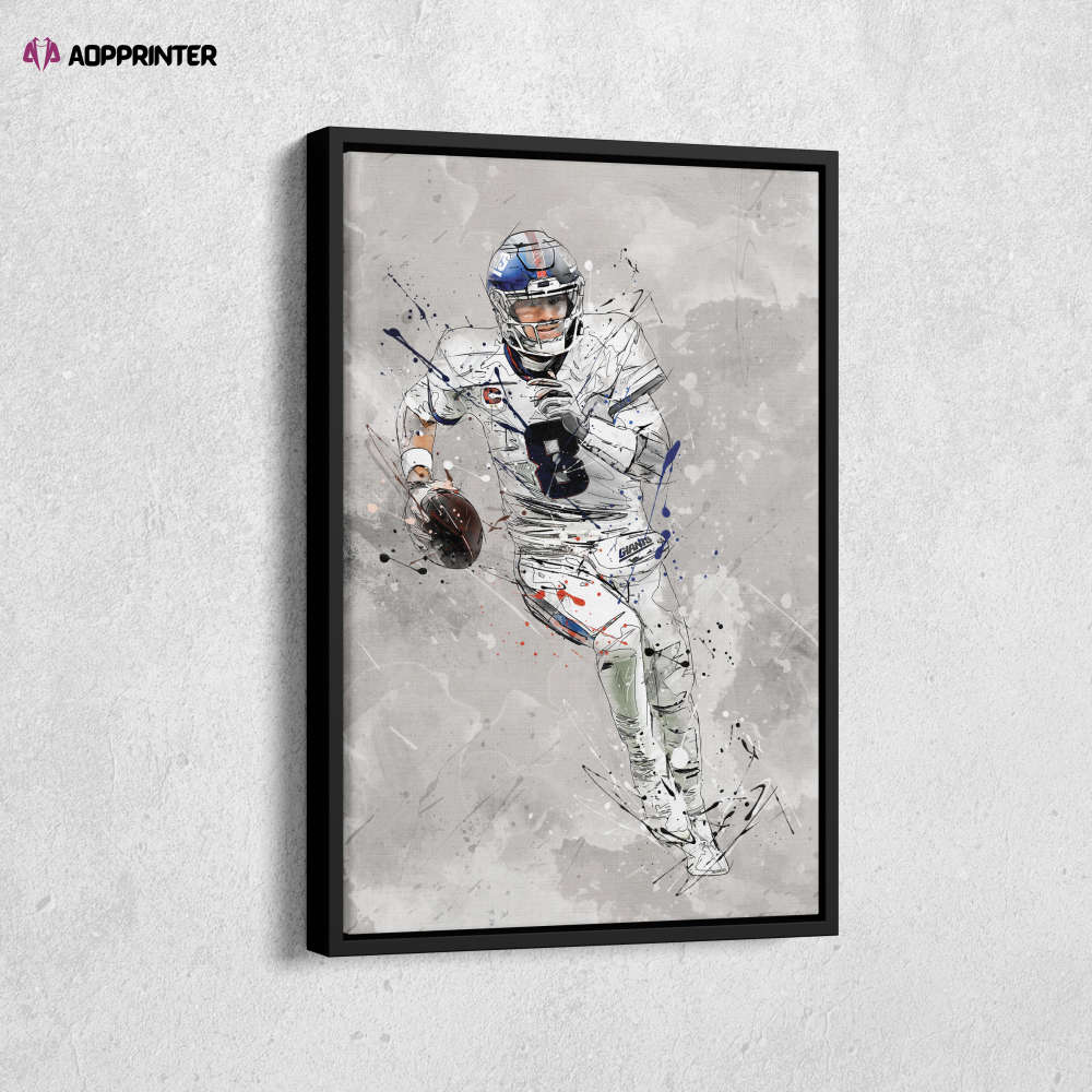 Daniel Jones Poster New York Giants NFL Canvas Wall Art Home Decor Framed Poster Man Cave Gift Daniel Jones Poster New York Giants NFL Canvas Wall Art Home Decor Framed Poster Man Cave Gift