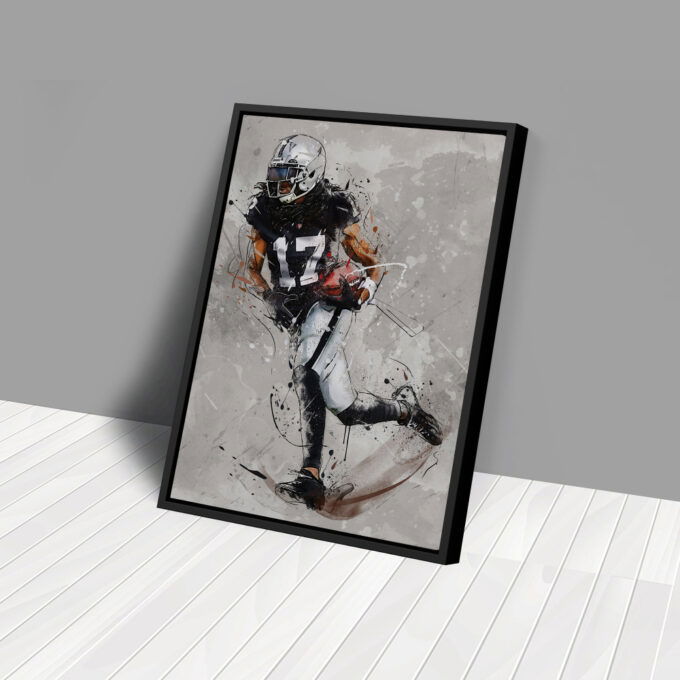 Davante Adams Poster Las Vegas Raiders NFL Canvas Wall Art Home Decor Framed Poster Man Cave Gift