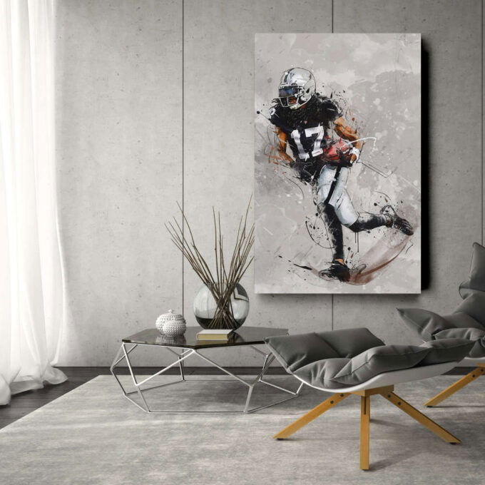 Davante Adams Poster Las Vegas Raiders NFL Canvas Wall Art Home Decor Framed Poster Man Cave Gift