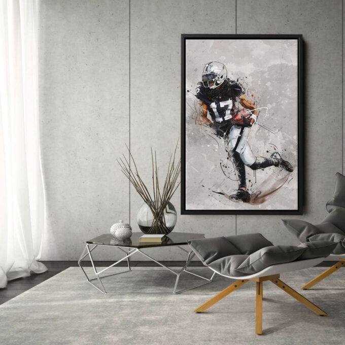 Davante Adams Poster Las Vegas Raiders NFL Canvas Wall Art Home Decor Framed Poster Man Cave Gift