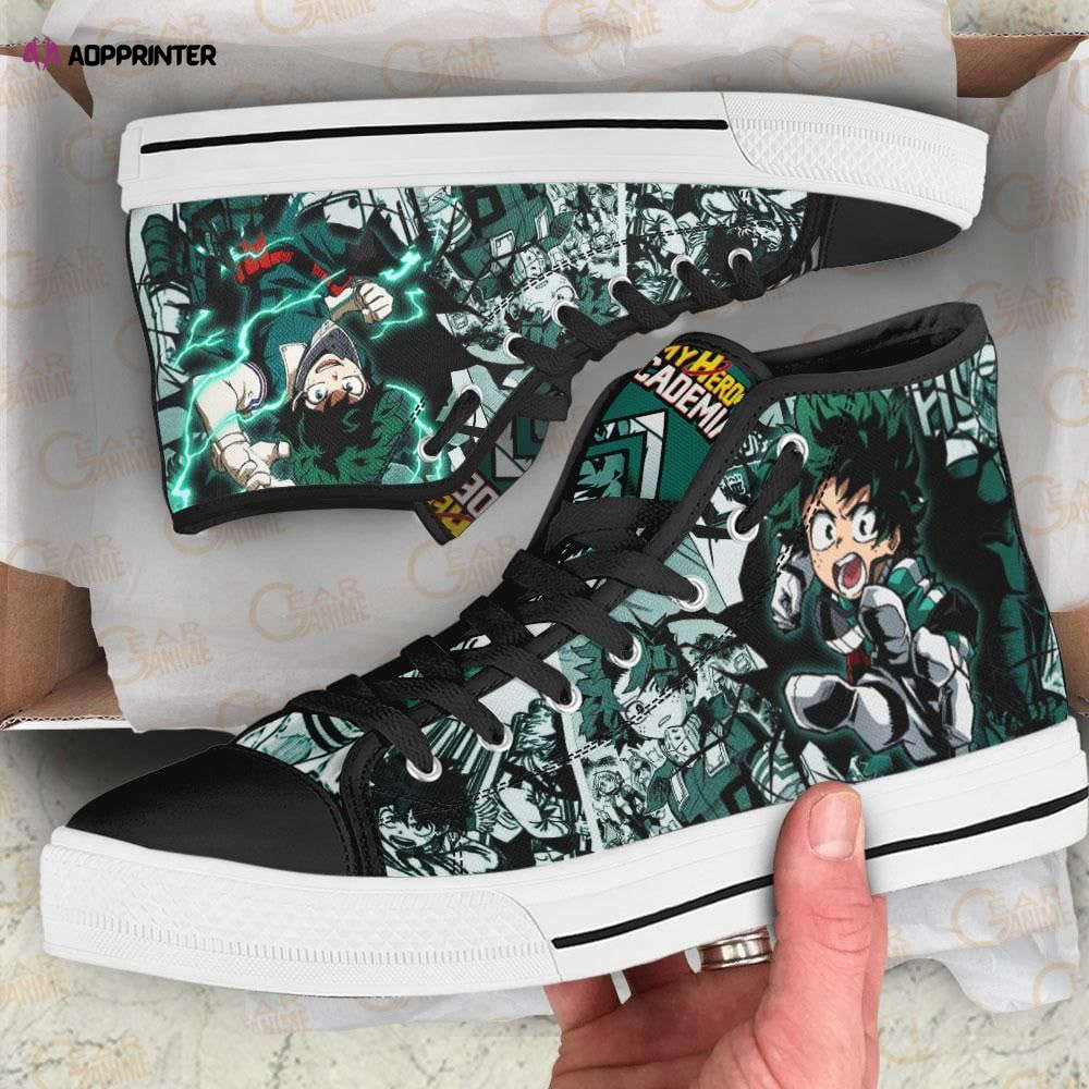 Deku Izuku Midoriya High Top Shoes Custom My Hero Academia Anime For Fans Deku Izuku Midoriya High Top Shoes Custom My Hero Academia Anime For Fans