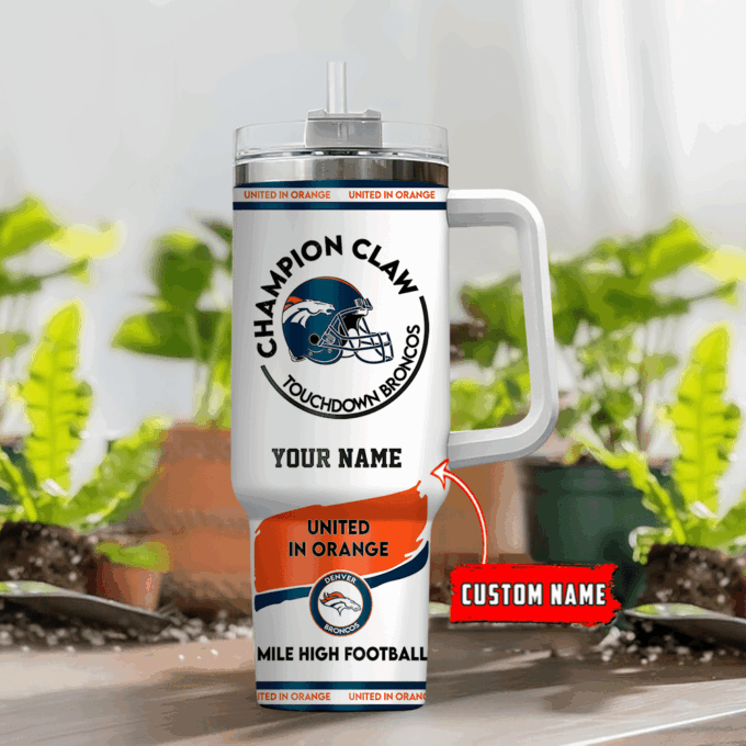 Denver Broncos Champion Claw NFL Personalized Stanley Tumbler 40Oz Gift for Fans