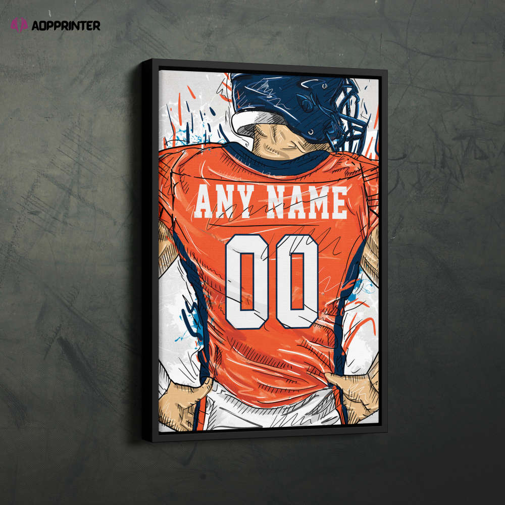 Denver Broncos Jersey Personalized Jersey NFL Custom Name and Number Canvas Wall Art Home Decor Framed Poster Man Cave Gift Denver Broncos Jersey Personalized Jersey NFL Custom Name and Number Canvas Wall Art Home Decor Framed Poster Man Cave Gift