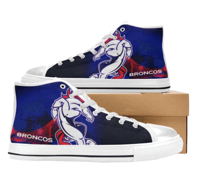 Denver Broncos NFL Custom Canvas High Top Shoes