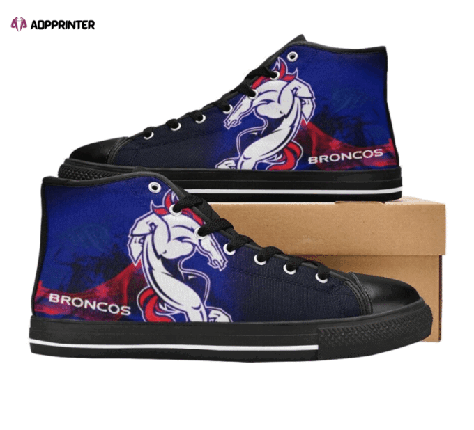 Denver Broncos NFL Custom Canvas High Top Shoes