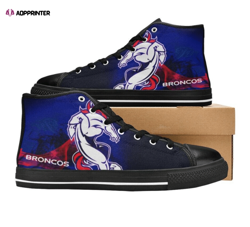 Denver Broncos NFL Custom Canvas High Top Shoes Denver Broncos NFL Custom Canvas High Top Shoes