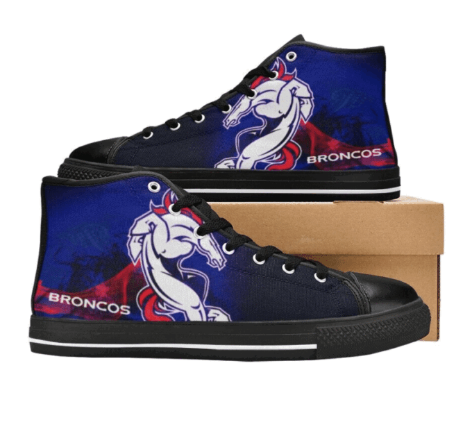 Denver Broncos NFL Custom Canvas High Top Shoes