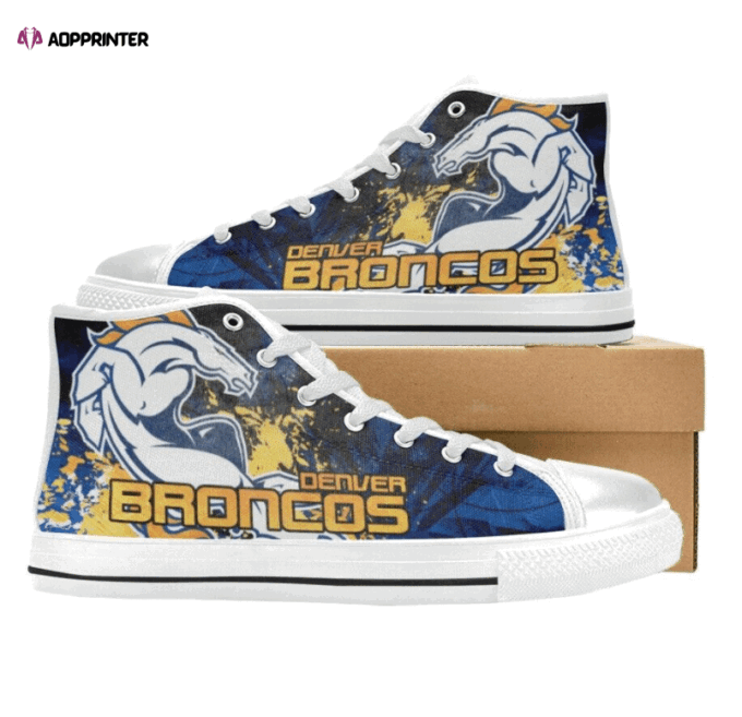 Denver Broncos NFL Custom Canvas High Top Shoes