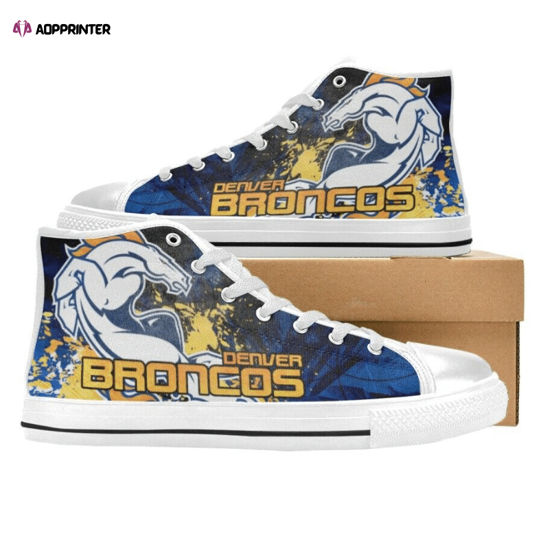 Denver Broncos NFL Custom Canvas High Top Shoes Denver Broncos NFL Custom Canvas High Top Shoes