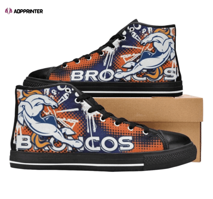 Denver Broncos NFL Custom Canvas High Top Shoes