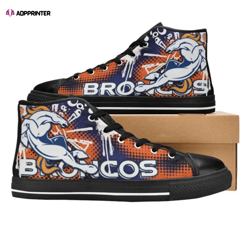 Denver Broncos NFL Custom Canvas High Top Shoes Denver Broncos NFL Custom Canvas High Top Shoes
