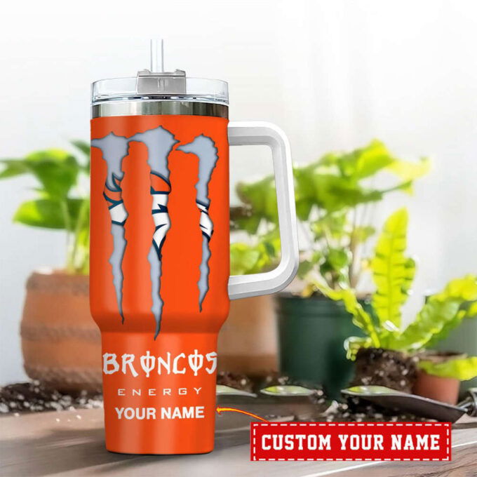 Denver Broncos NFL Energy Nutrition Facts Personalized Stanley Tumbler 40Oz Gift for Fans