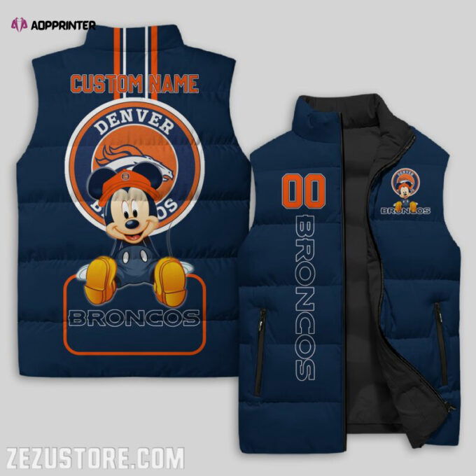 Denver Broncos NFL Sleeveless Puffer Jacket Custom For Fans Gifts