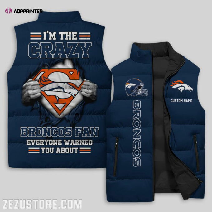 Denver Broncos NFL Sleeveless Puffer Jacket Custom For Fans Gifts