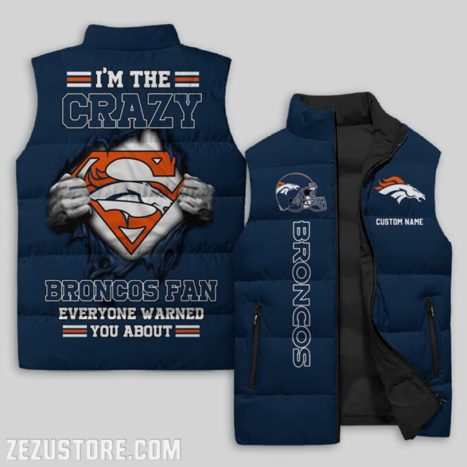 Denver Broncos NFL Sleeveless Puffer Jacket Custom For Fans Gifts