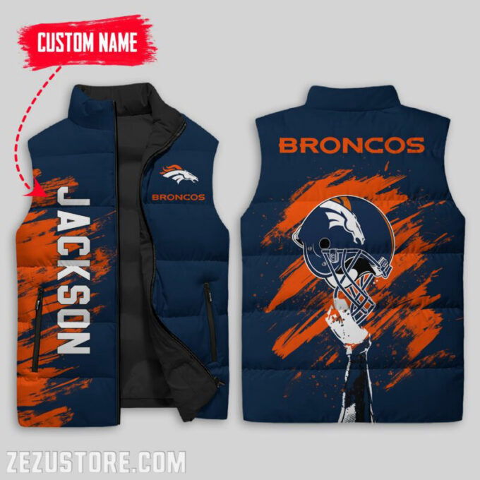 Denver Broncos NFL Sleeveless Puffer Jacket Custom For Fans Gifts