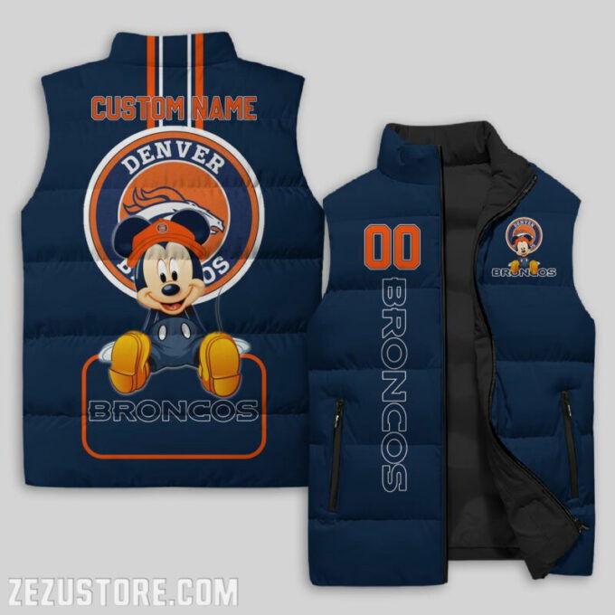 Denver Broncos NFL Sleeveless Puffer Jacket Custom For Fans Gifts